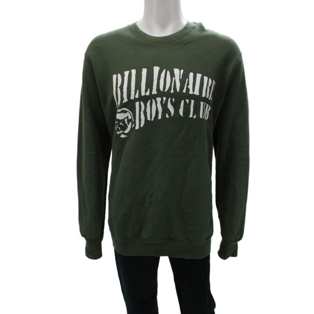 Billionaire Boys Club Mens Pullover Sweatshirt Green Crewneck Graphic Size XL